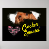 Cocker Spaniel Eyes Solid Color Poster (Voorkant)