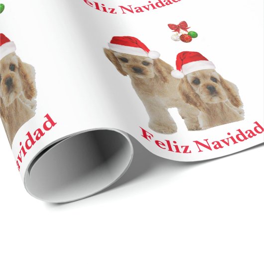 Cocker spaniel Feliz Navidad inpakpapier (Rol Hoek)