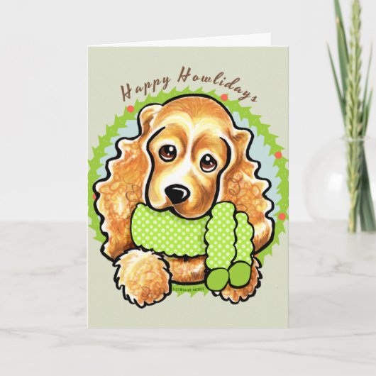 Cocker Spaniel Fijne Hondsdagen Feestdagen Kaart (Voorkant)