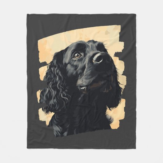 Cocker Spaniel Fleece Deken (Voorkant)
