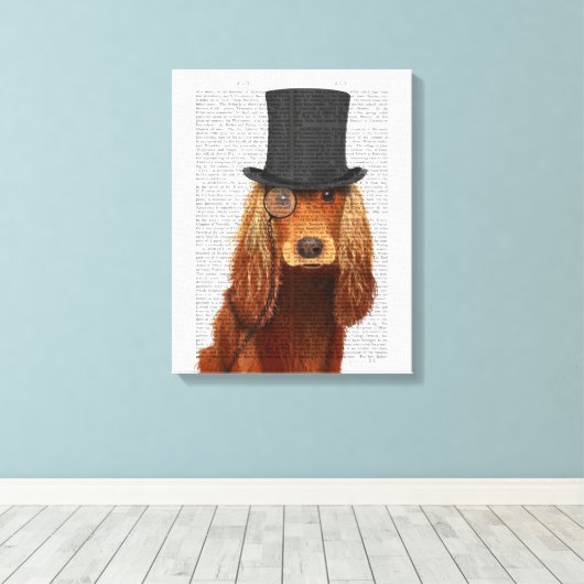 Cocker Spaniel, Formele hond en Pet Canvas Afdruk (Insitu (Houten vloer))