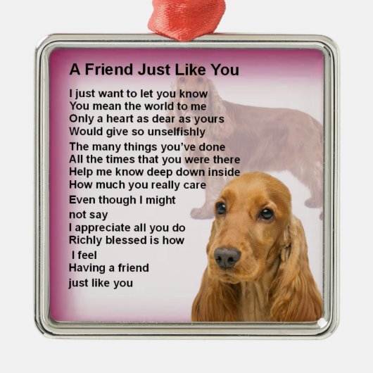 Cocker Spaniel - Friend Poem Metalen Ornament (Voorkant)