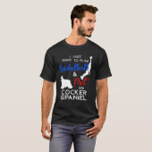 Cocker Spaniel Funny Basketball Dog Eigenaar Lover T-shirt (Voorkant volledig)