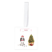 Cocker Spaniel Funny Kersthond met boom Decoratie (Voorkant)