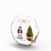 Cocker Spaniel Funny Kersthond met boom Fotoblokken (Rechts)