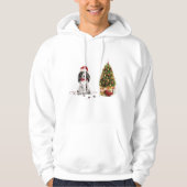 Cocker Spaniel Funny Kersthond met boom Hoodie (Voorkant)