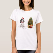 Cocker Spaniel Funny Kersthond met boom T-shirt (Voorkant)