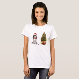 Cocker Spaniel Funny Kersthond met boom T-shirt