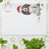 Cocker Spaniel Funny Kersthond met boom Theedoek (Gevouwen)