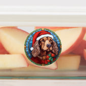 Cocker Spaniel Gebrandschilderd Glas Kerstmis Labels (Aangebracht)