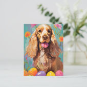 Cocker Spaniel Gelukkig Pasen Briefkaart (Staand voorkant)
