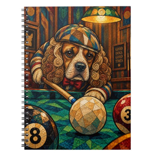 Cocker Spaniel, Geometrisch Mozaïek Notitieboek (Voorkant)