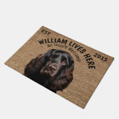 Cocker Spaniel gepersonaliseerde huisdier Deurmat (Schuin)