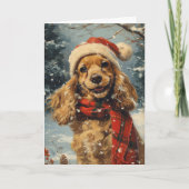 Cocker Spaniel  gepersonaliseerde kerst Feestdagen Kaart (Voorkant)