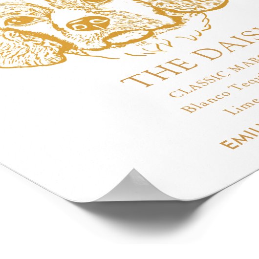 Cocker Spaniel Gepersonaliseerde Signature Drink Poster (Hoek)