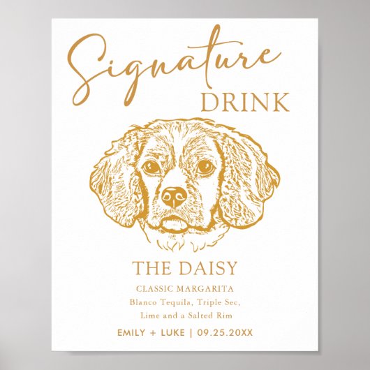 Cocker Spaniel Gepersonaliseerde Signature Drink Poster (Voorkant)