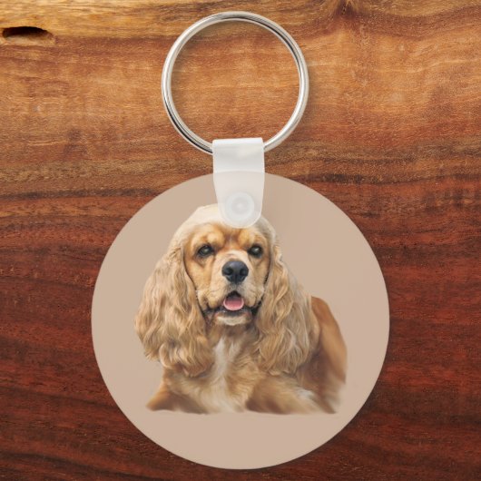 Cocker Spaniel Gewoon Schattige Sleutelhanger (Voorkant)