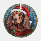 Cocker Spaniel Glas in lood Kerst Glas Ornament (Achterkant)