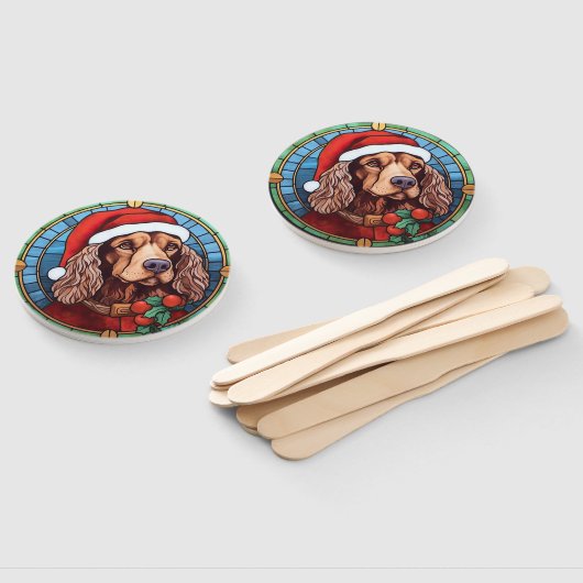 Cocker Spaniel Glas in lood Kerst Handwaaier (Niet-gemonteerd)