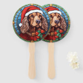 Cocker Spaniel Glas in lood Kerst Handwaaier (Voorkant en achterkant)