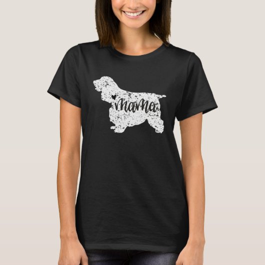 Cocker Spaniel Grafische Poot voor Moeder T-shirt (Voorkant)