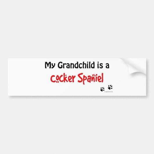 Cocker Spaniel Grandchild Bumpersticker (Voorkant)