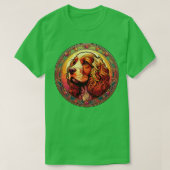 Cocker Spaniel Graphic Art Nouveau Design T-shirt (Design voorkant)