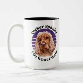 Cocker Spaniel grappig citaat tweetone koffie-Mok Tweekleurige Koffiemok