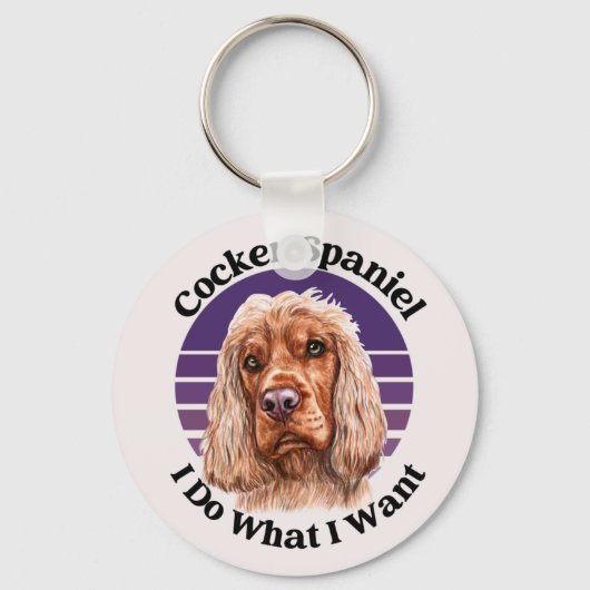 Cocker Spaniel grappige quote sleutelhanger (Voorkant)