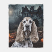 Cocker Spaniel Halloween Engverstorend Fleece Deken (Voorkant)