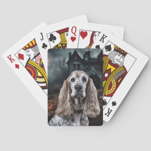 Cocker Spaniel Halloween Engverwekkend Pokerkaarten (Achterkant)