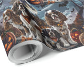 Cocker Spaniel Halloween Griezelen Cadeaupapier (Rol Hoek)