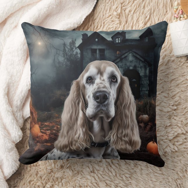 Cocker Spaniel Halloween Griezelen Kussen (Deken)