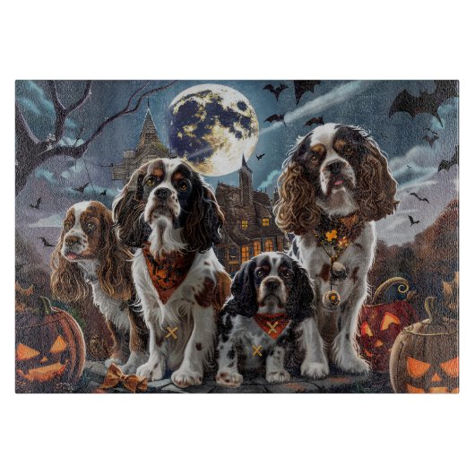 Cocker Spaniel Halloween Griezelen Snijplank (Voorkant)