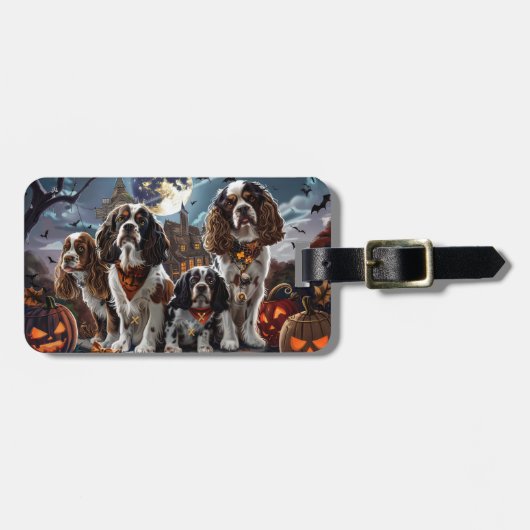 Cocker Spaniel Halloween Griezelig Bagagelabel (Voorkant horizontaal)