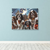 Cocker Spaniel Halloween Griezelig Canvas Afdruk (Insitu (Houten vloer))