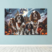 Cocker Spaniel Halloween Griezelig Canvas Afdruk (Insitu (Houten vloer))
