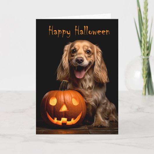 Cocker Spaniel Halloween Kaart (Voorkant)