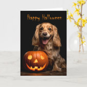 Cocker Spaniel Halloween Kaart (Gele Bloem)