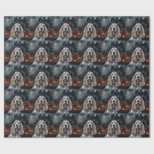 Cocker Spaniel Halloween Scary Cadeaupapier (Vlak)