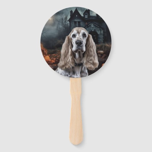 Cocker Spaniel Halloween Scary Handwaaier (Achterkant)