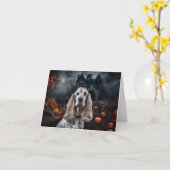 Cocker Spaniel Halloween Scary Kaart (Gele Bloem)