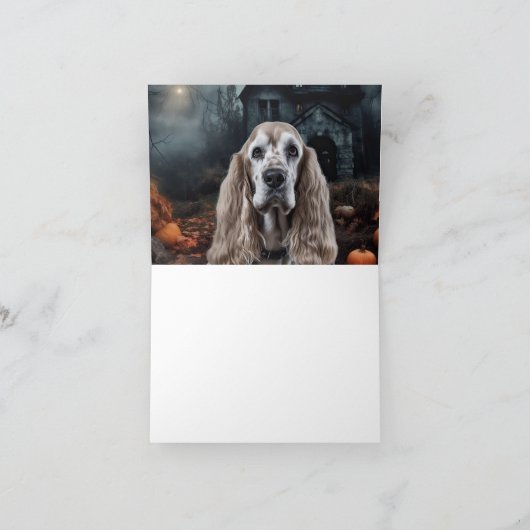 Cocker Spaniel Halloween Scary Kaart (Binnen)