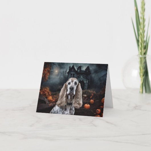 Cocker Spaniel Halloween Scary Kaart (Voorkant)