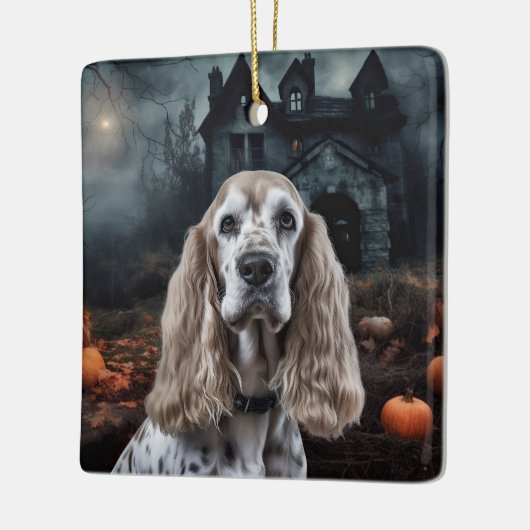 Cocker Spaniel Halloween Scary Keramisch Ornament (Links)