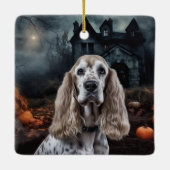 Cocker Spaniel Halloween Scary Keramisch Ornament (Achterkant)