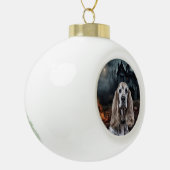 Cocker Spaniel Halloween Scary Keramische Bal Ornament (Links)