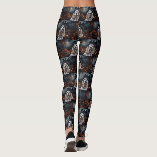 Cocker Spaniel Halloween Scary Leggings (Achterkant)