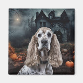 Cocker Spaniel Halloween Scary Magneet (Voorkant)