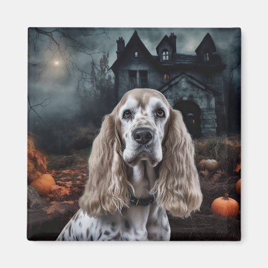 Cocker Spaniel Halloween Scary Magneet (Voorkant)